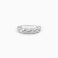 Silver Woven Leaf Ring
