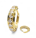 18K Real Gold Nose rings white CZ clicker daily wear Nose hoop ring 20g