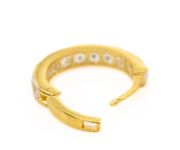 18K Real Gold Nose rings white CZ clicker daily wear Nose hoop ring 20g
